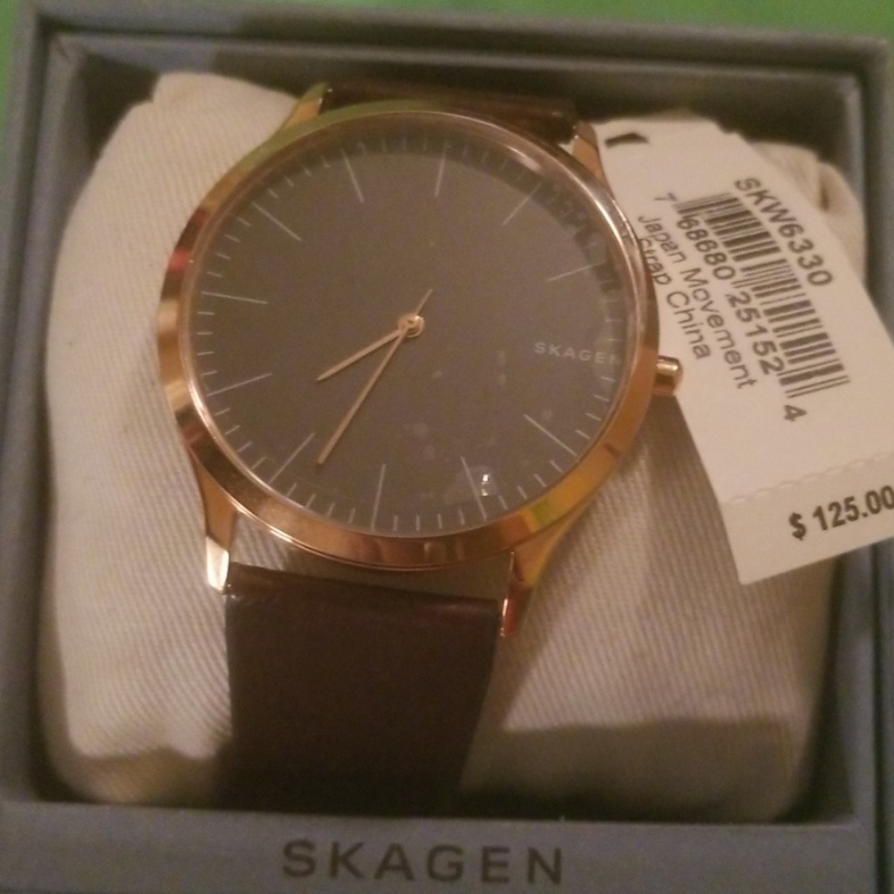 Skagen Jorn Men's Leather Watch NWT